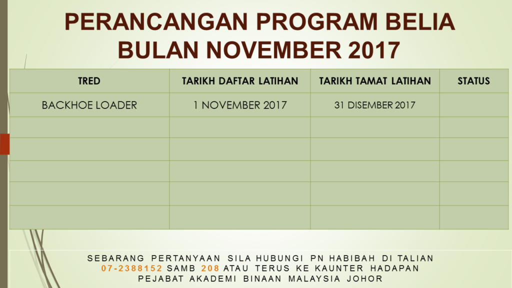 PERANCANGAN PROGRAM BELIA BULANAN